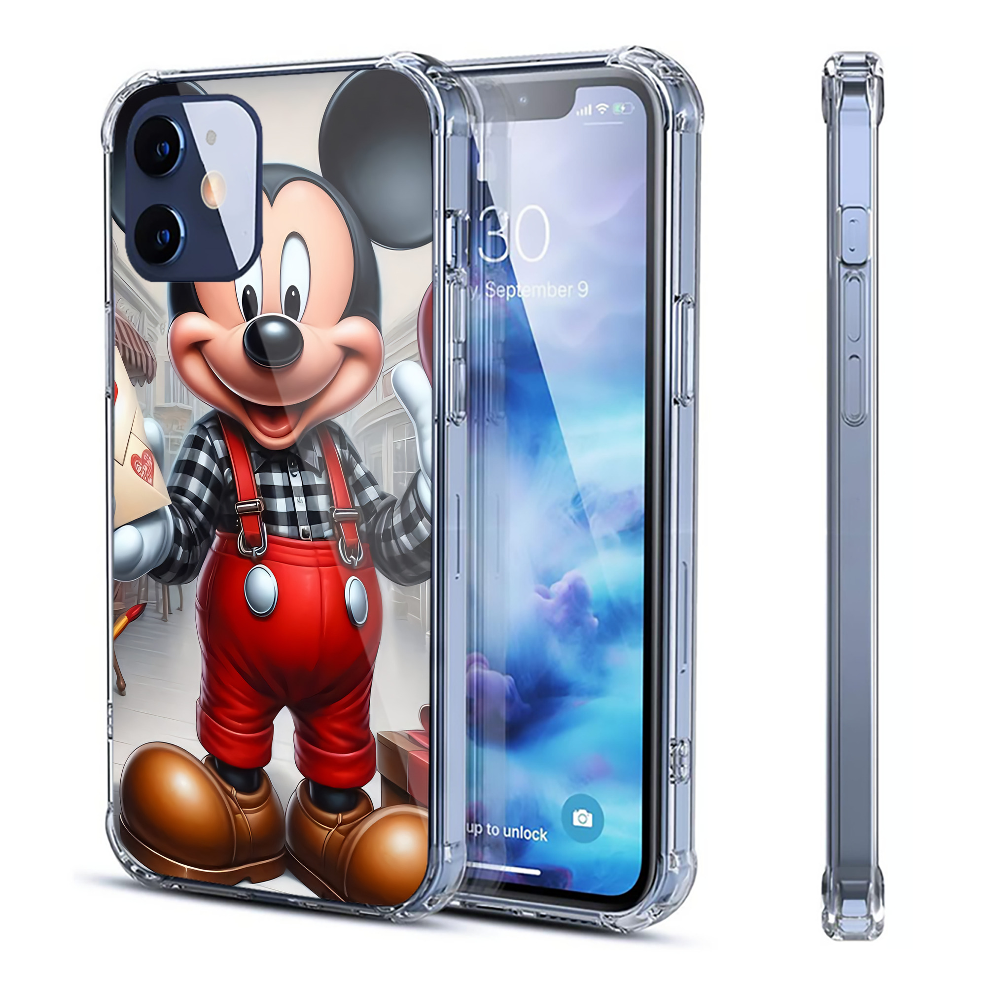 （画像用） ミッキーマウス Mickey Mouse 【iPhone 12シリーズ対応】透明スマホケース（クリアソフトケース）
